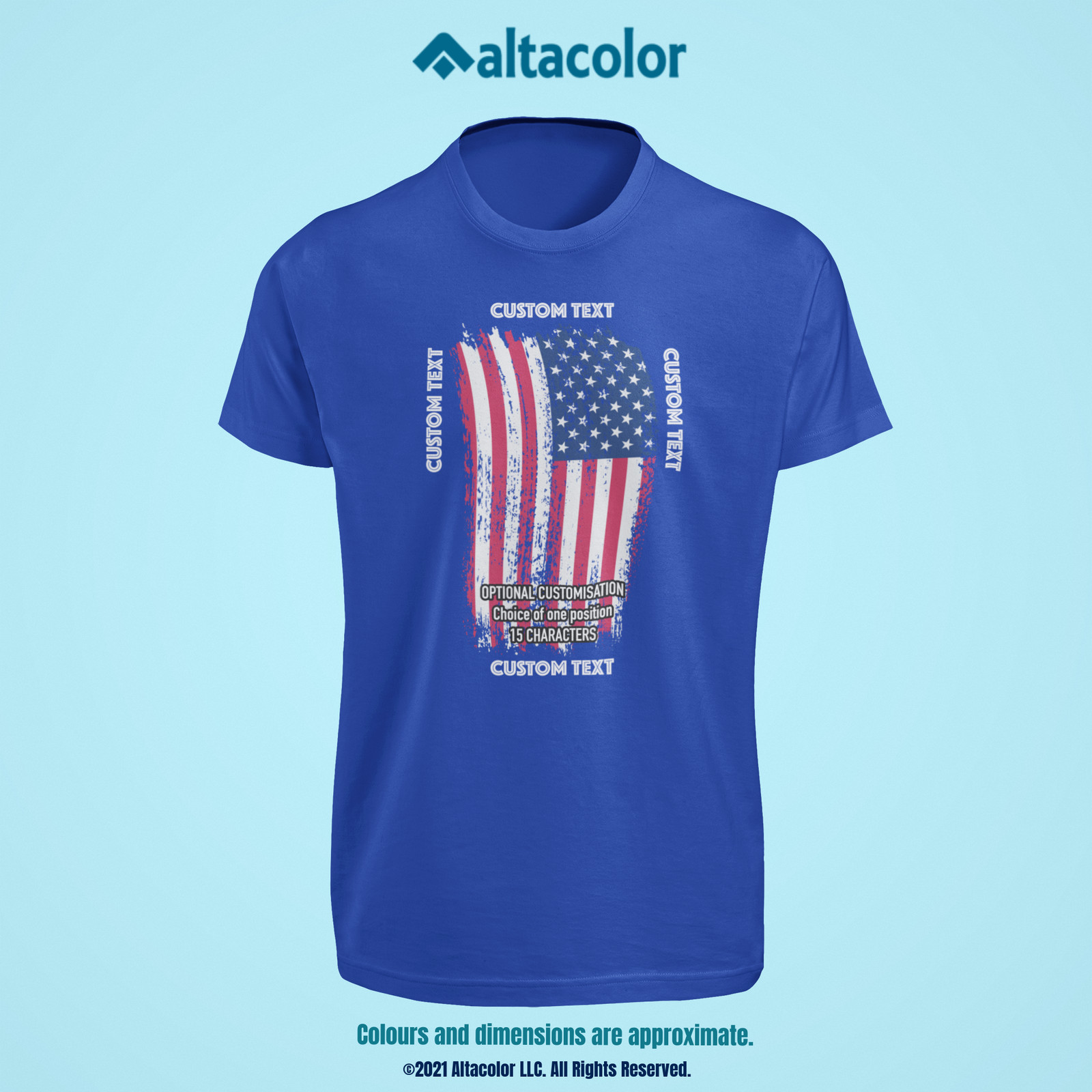 Patriotic U.S. Flag T-Shirt - Full Colour, High-Quality Tee Shirt Customised! gallery