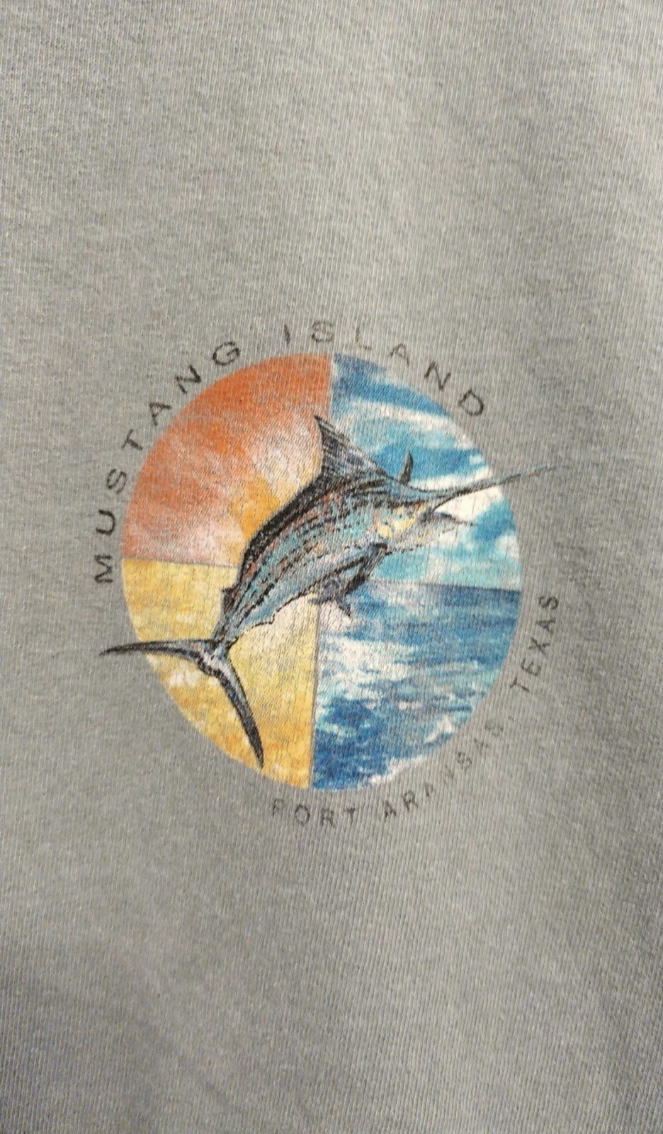 Mustang Island Port Aransas Texas Shirt Large Texan Marlin Fish Fishing BG2 gallery