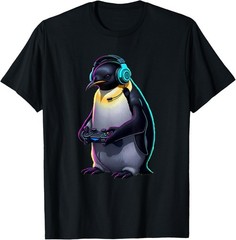 Penguin Gaming Animal Video Games Funny Penguin T-Shirt unisex T-Shirt