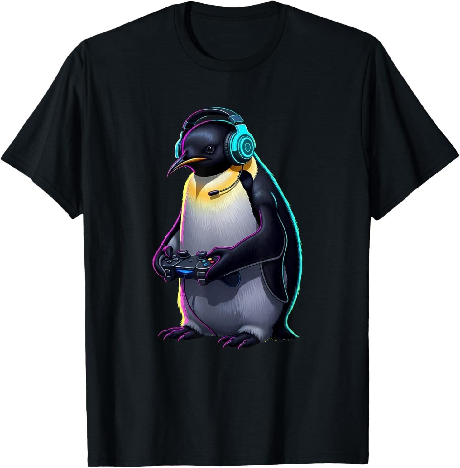 Penguin Gaming Animal Video Games Funny Penguin T-Shirt unisex T-Shirt