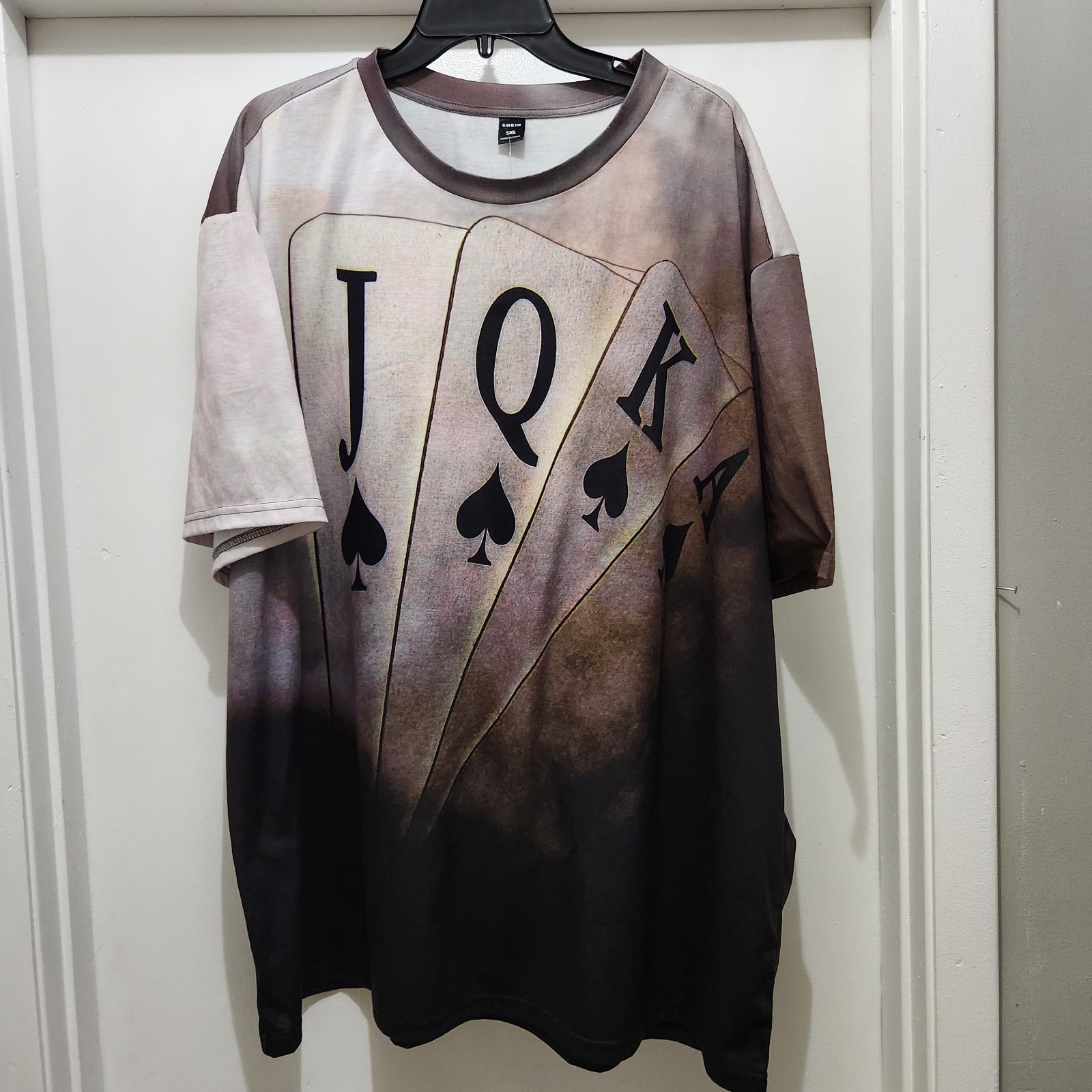 Mens 5XL Shein Poker Cards Full Print T-Shirt Short Sleeve gallery