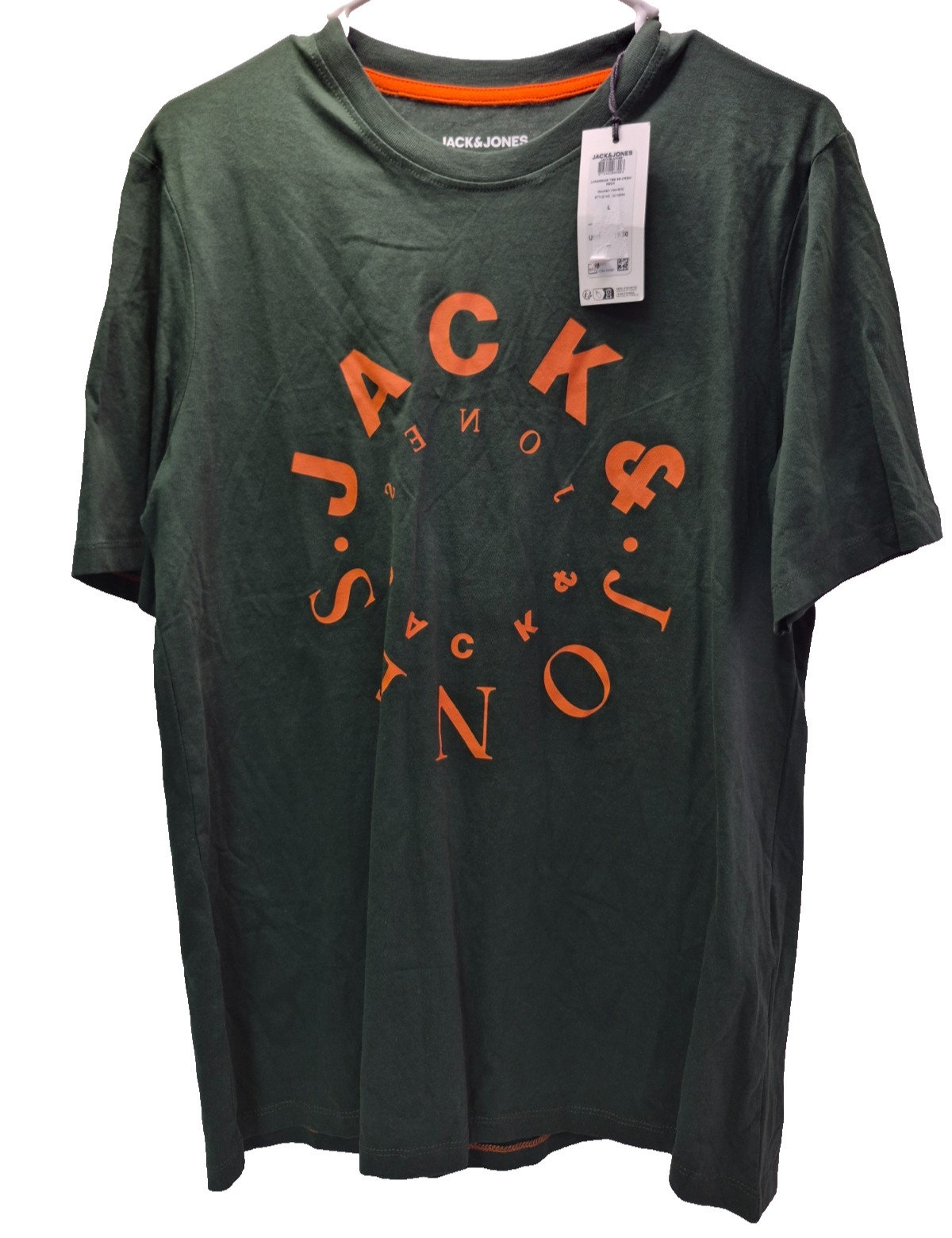 Jack & Jones Men's JJ Warrior Crew Neck T-Shirt, Mountain View, L, MSRP $19.50 gallery
