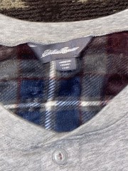 Eddie Bauer Men’s Gray Solid Long Sleeve Henley Button T-Shirt Size L Regular