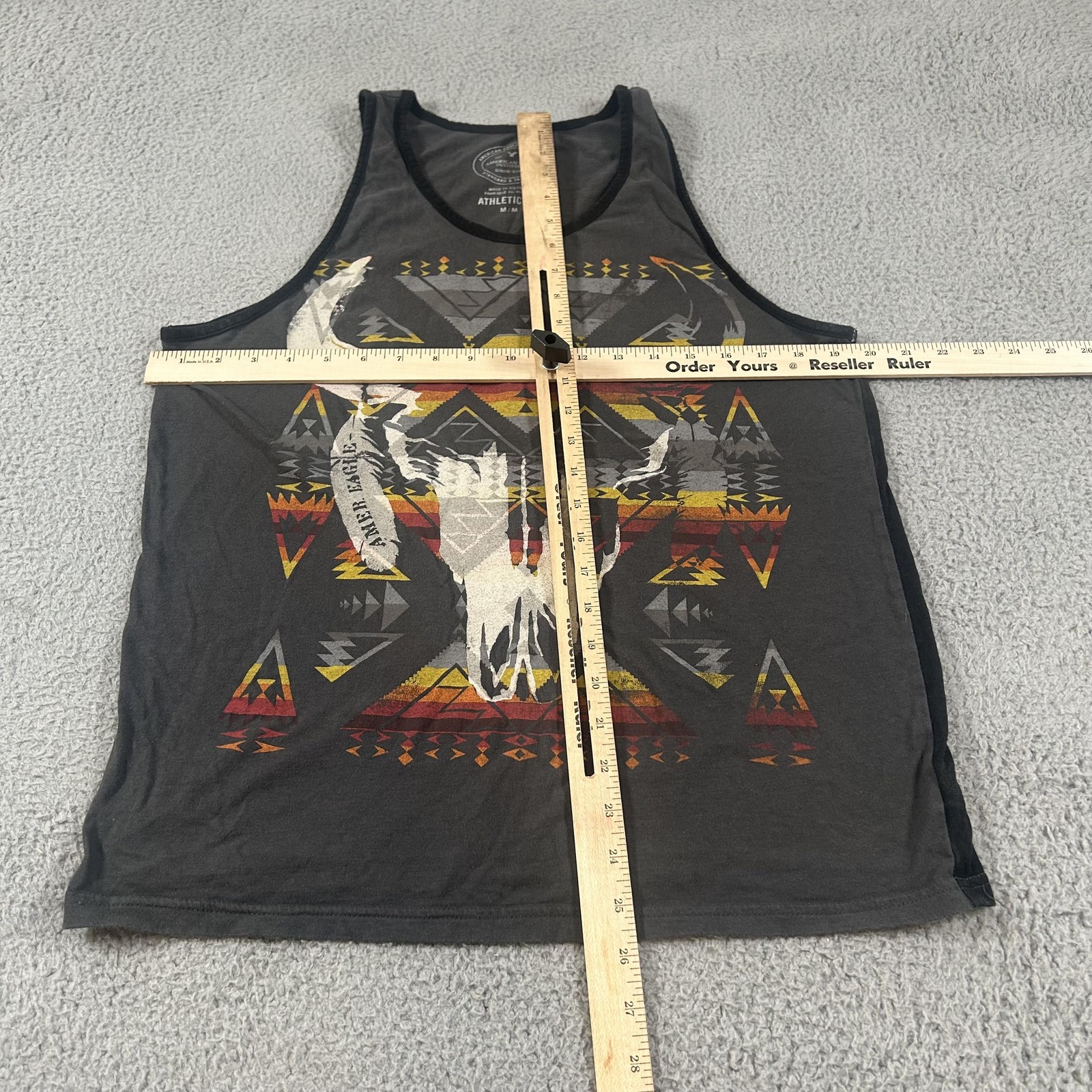 American Eagle Outfitters Shirt Mens Medium Gray Western Skull Graphic Tank Top gallery