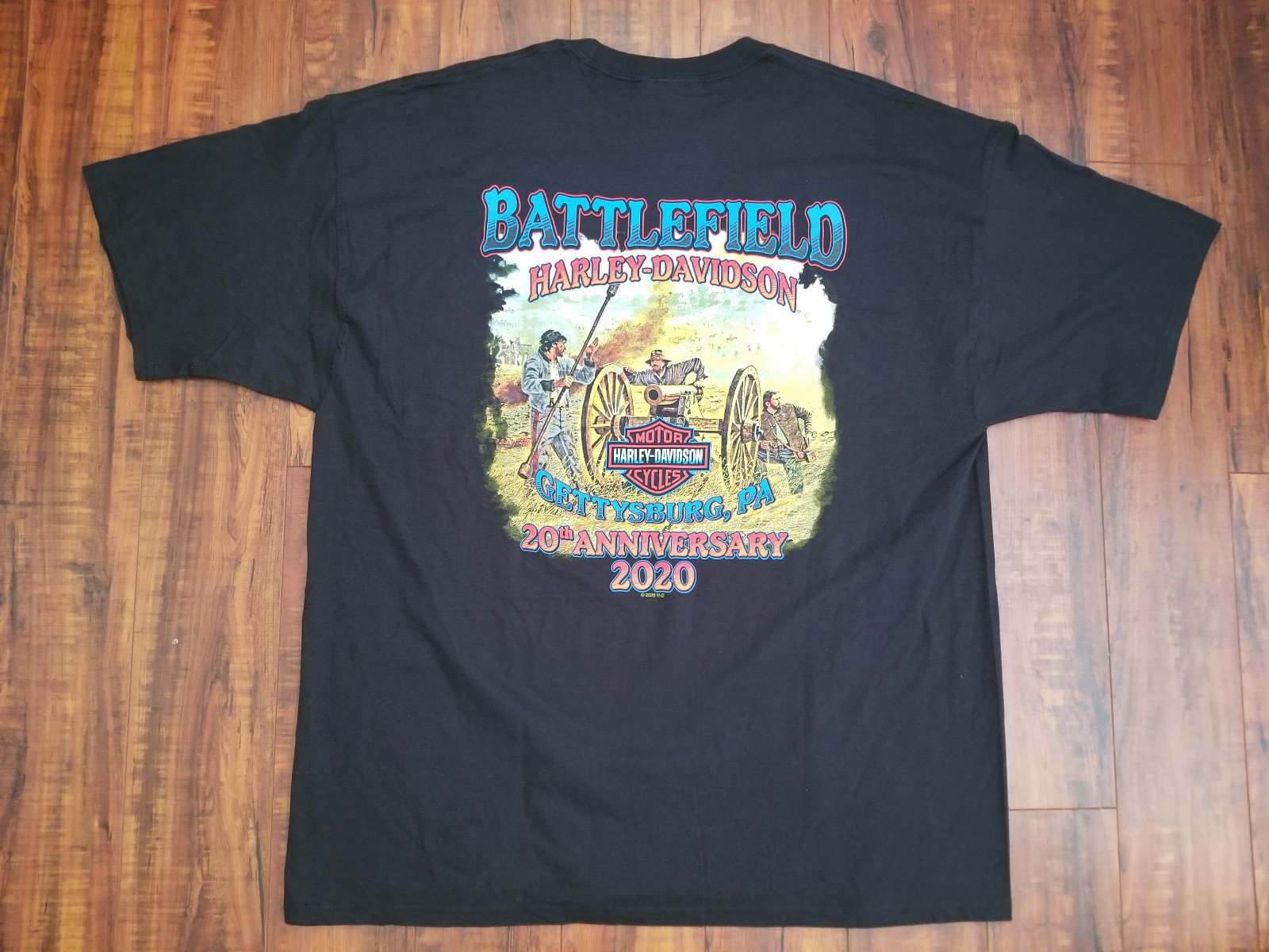 Harley Davidson - Gettysburg, PA Battlefield Black T-Shirt - Men's 2XL - NEW gallery
