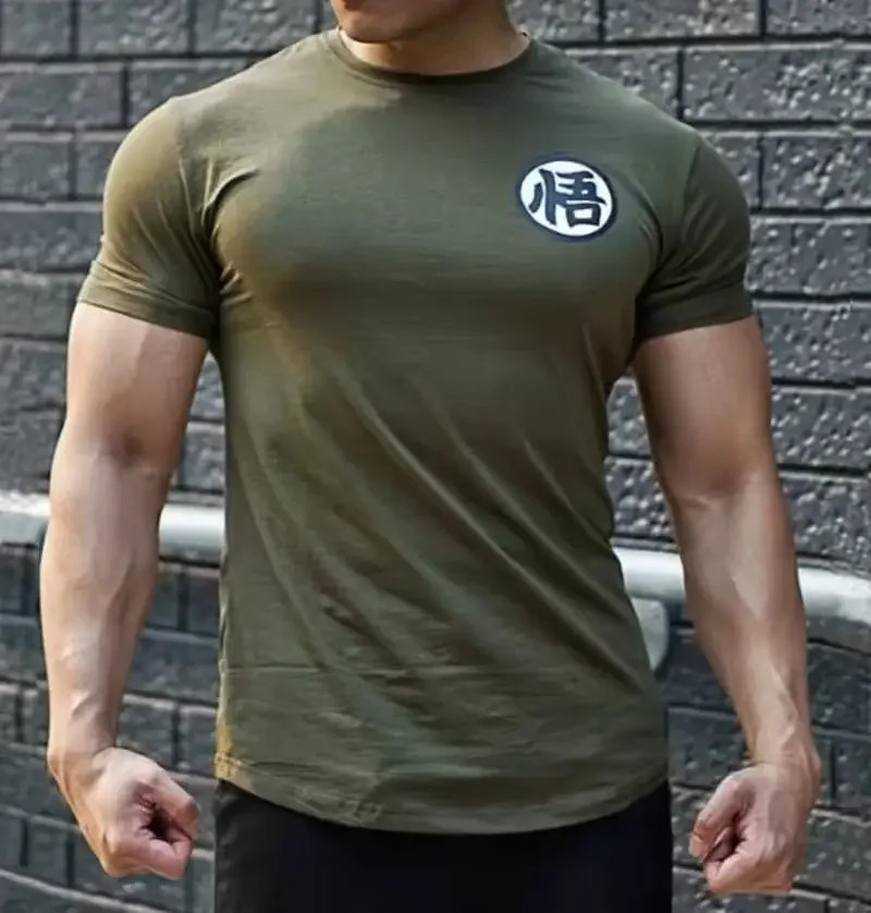 Gym Short Sleeve Fashion Japanese Anime Tops Tee Shirts Hip-Hop Unisex 100%Cotto gallery