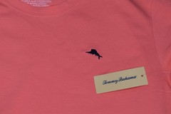 NWT TOMMY BAHAMA Medium Men’s Cotton Spandex Crew Neck Tee Coral