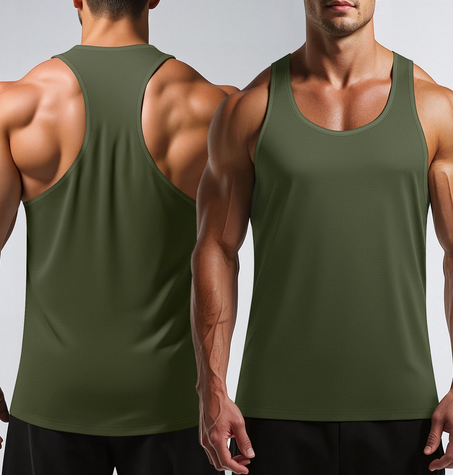 Tank Tops Men YBack Muscle 3 Pack Dry Fit Sleeveless Workout Tank Tops for Me... gallery