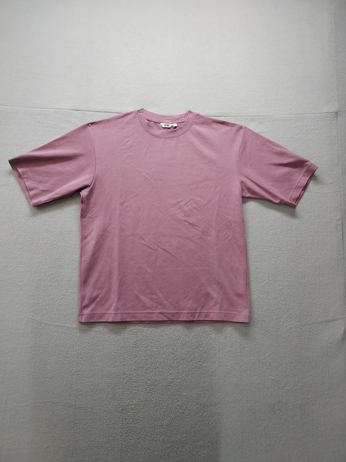Uniqlo Men T Shirt M Dusty Pink Oversized Short Sleeve Crew Neck Knit Regular gallery
