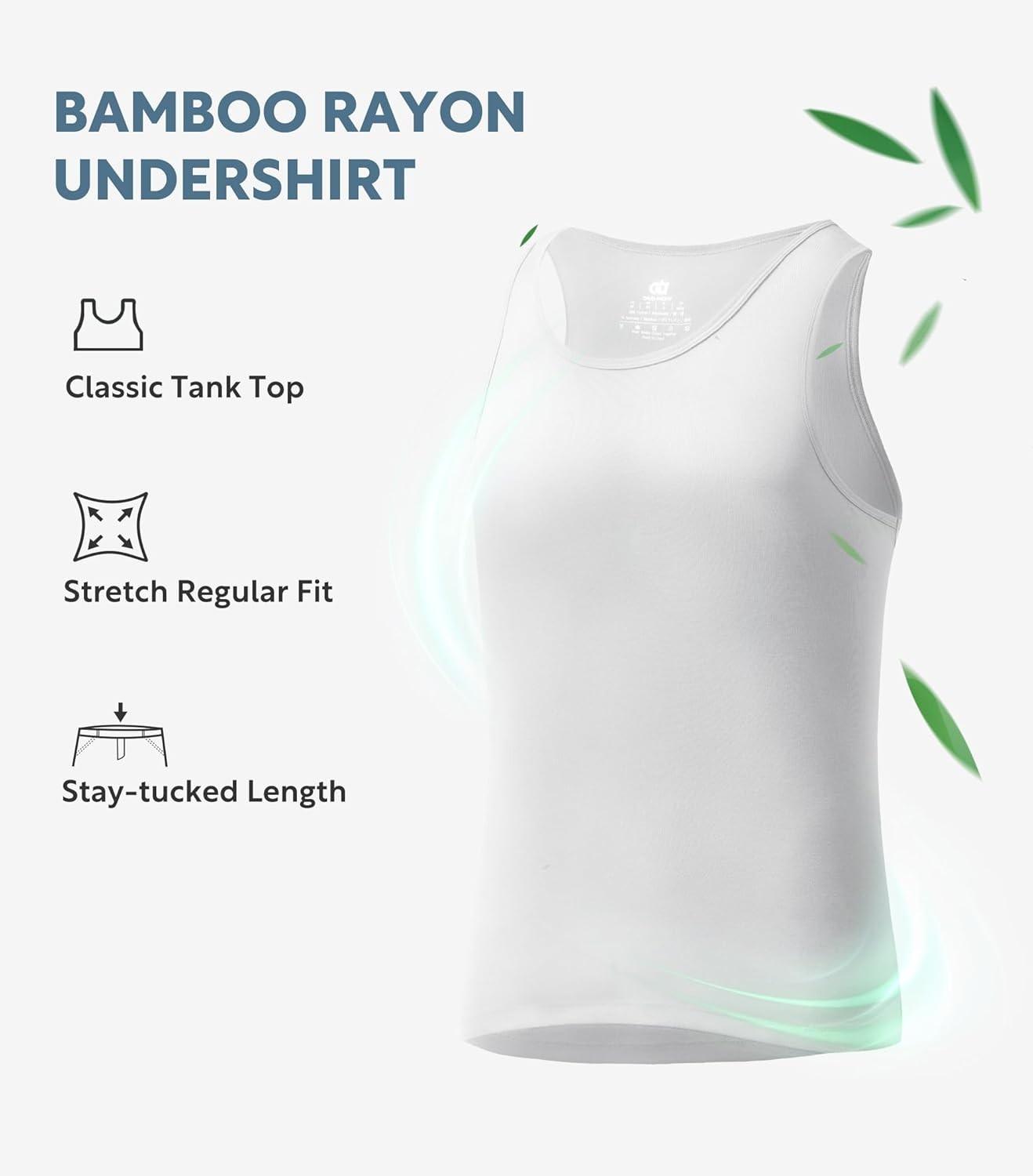 DAVID ARCHY Men Tank Top Bamboo Rayon Undershirts Tank Shirt Moisture-Wicking gallery