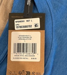 The North Face Men’s Tri-Blend Tee, Shady Blue/White Heather/Jet Large *NEW*