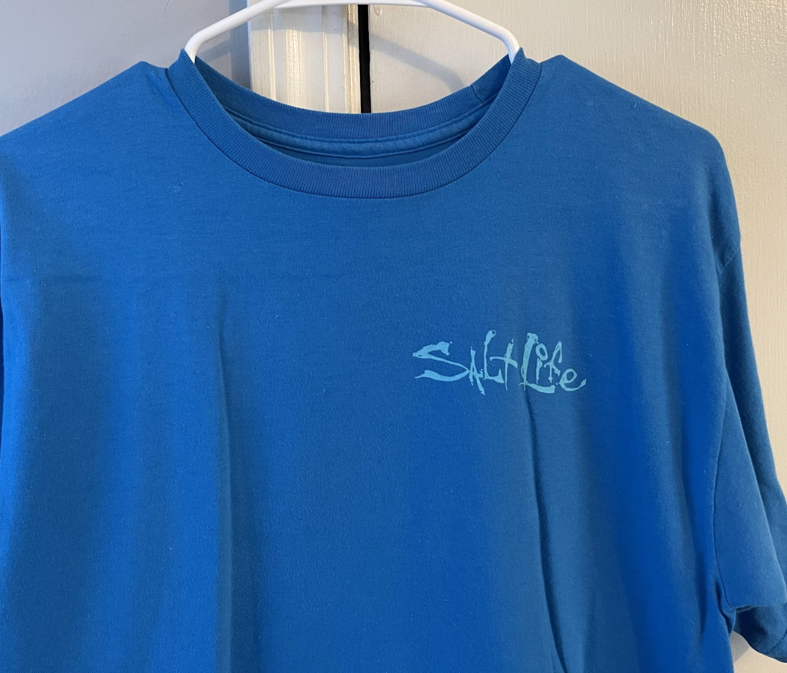 Salt Life Grab Life By The Claw Live Salty Beach Fishing Graphic Shirt Blue Sz M gallery