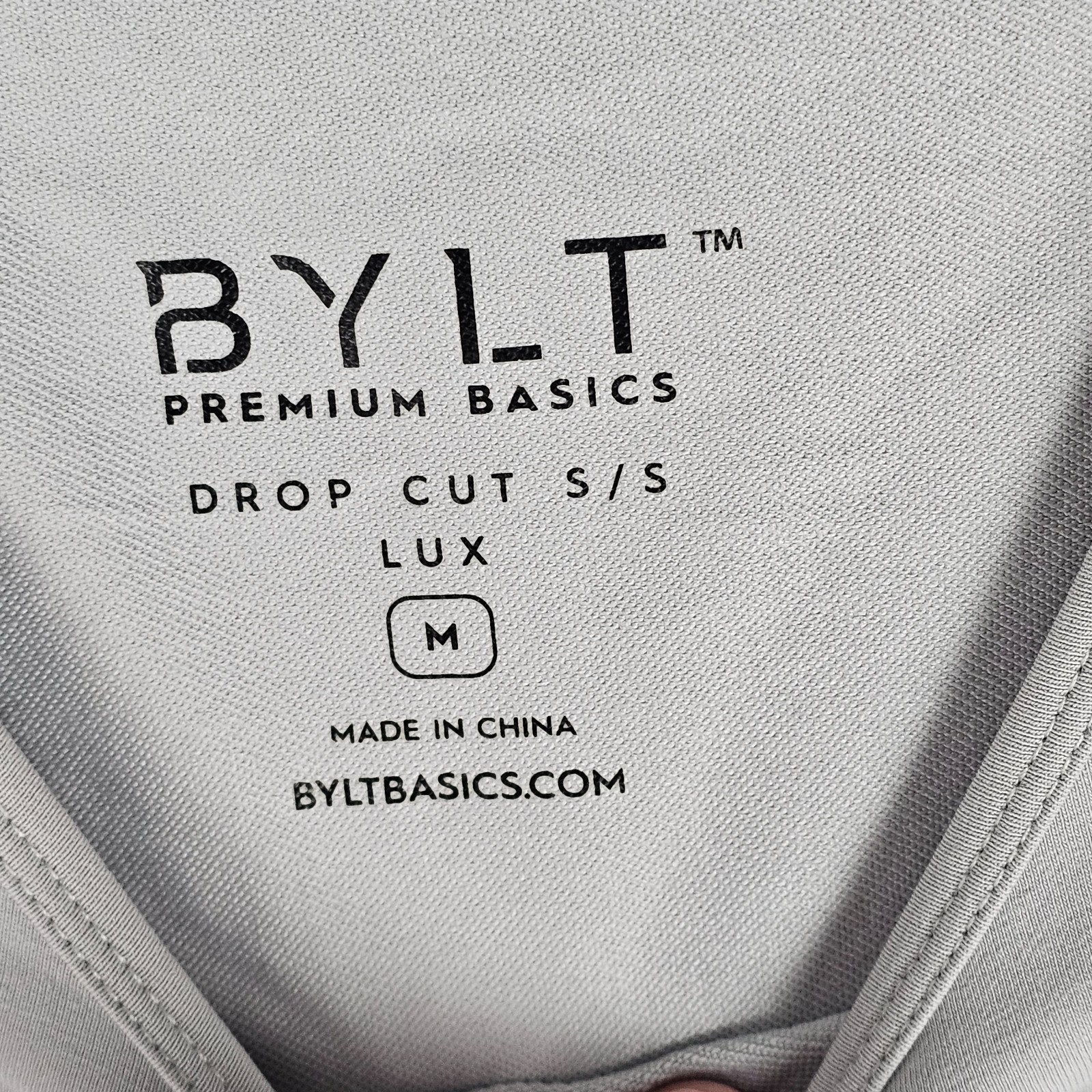 BYLT Premium Basics Drop Cut T-Shirt Mens M Curved Hem Lux Short Sleeve Pullover gallery