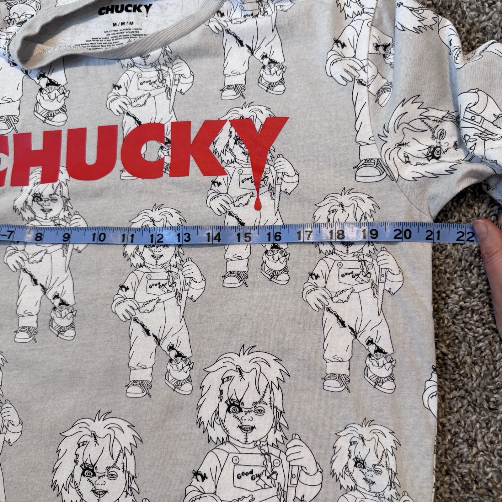Men's Chucky All-Over Print Graphic T-Shirt Size Medium Cotton Blend gallery