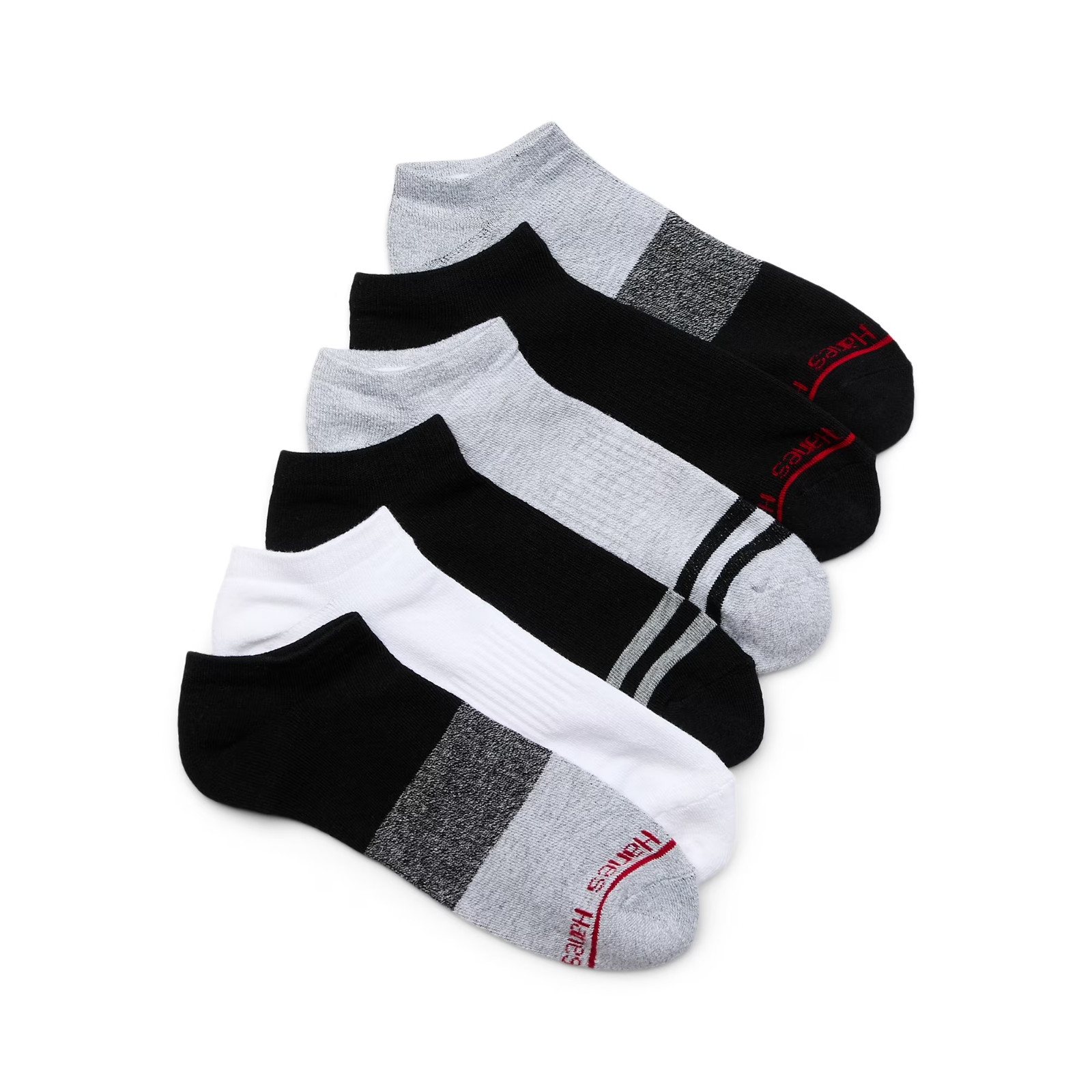 Hanes Originals Men’s No Show Socks 6 Pair Men’s Shoe Size  6-12