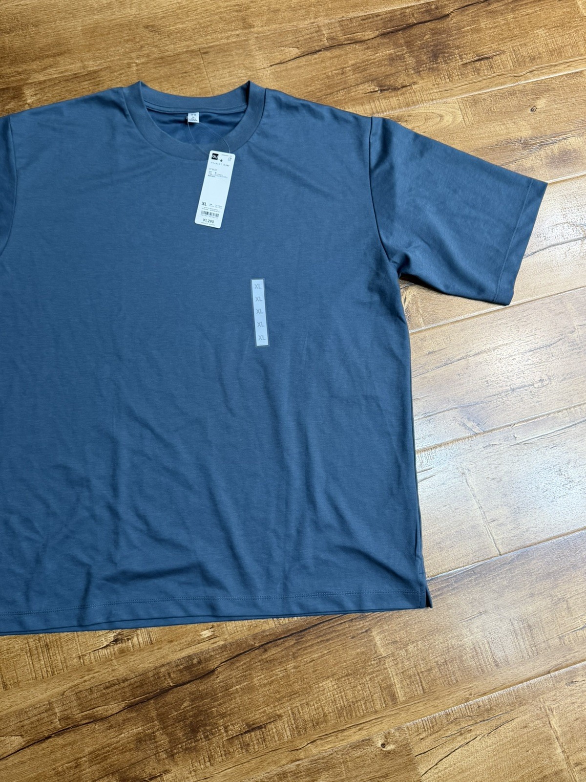 GU by Uniqlo Cotton Crewneck T Shirt Mens Blue Short Sleeve Solid Sz XL gallery