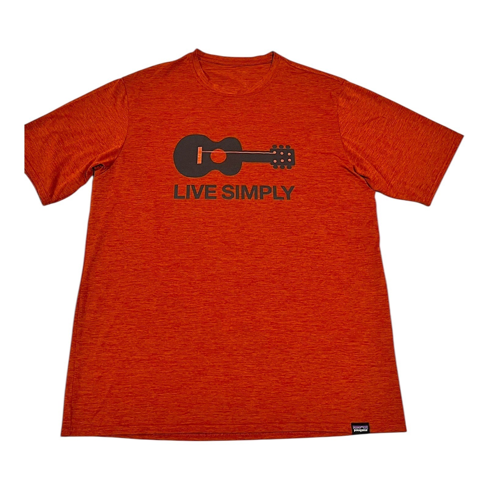 Patagonia Capilene Cool Daily Shirt Men’s S Orange Live Simply Guitar Tee