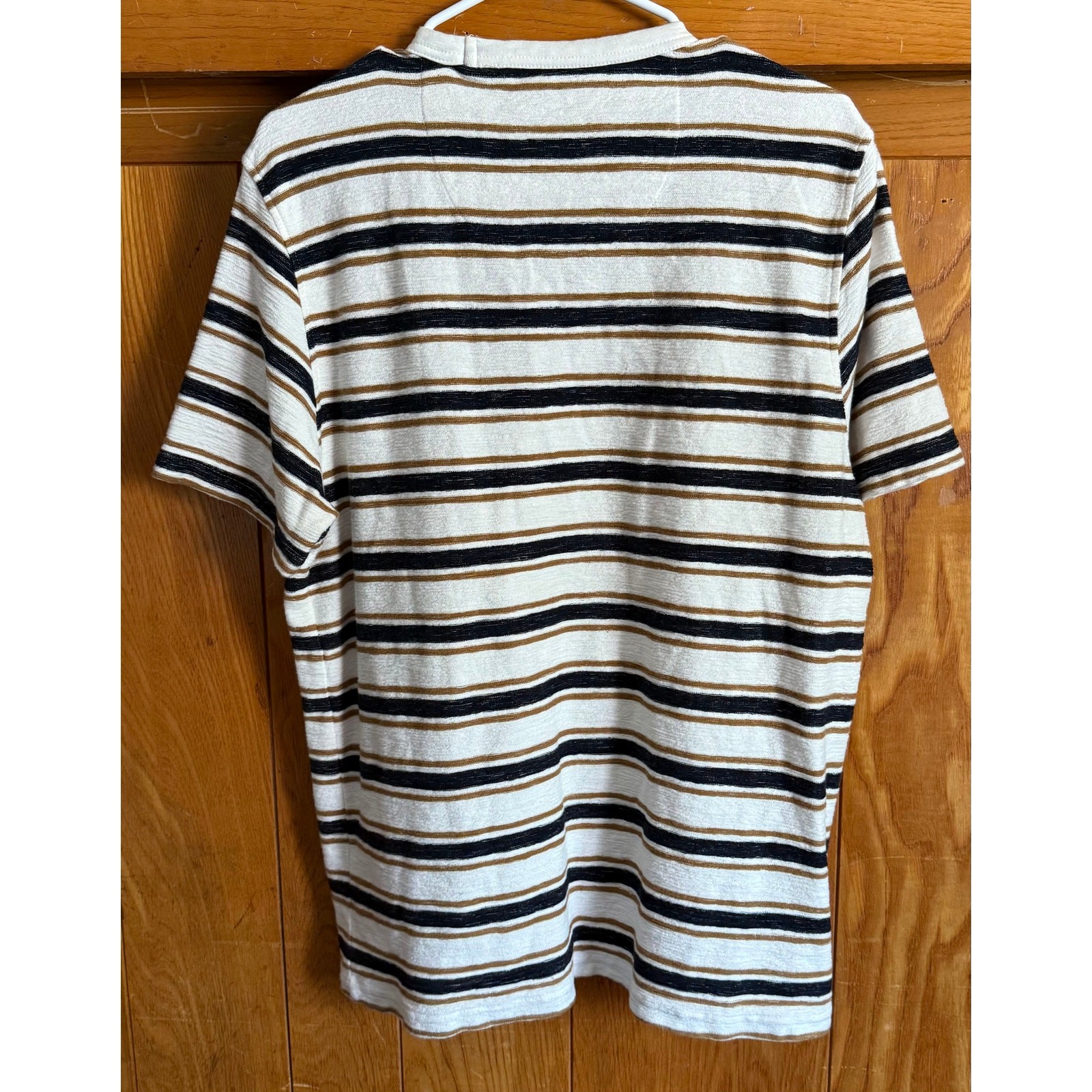 Common People Striped Textured Knit T-Shirt Men's L gallery