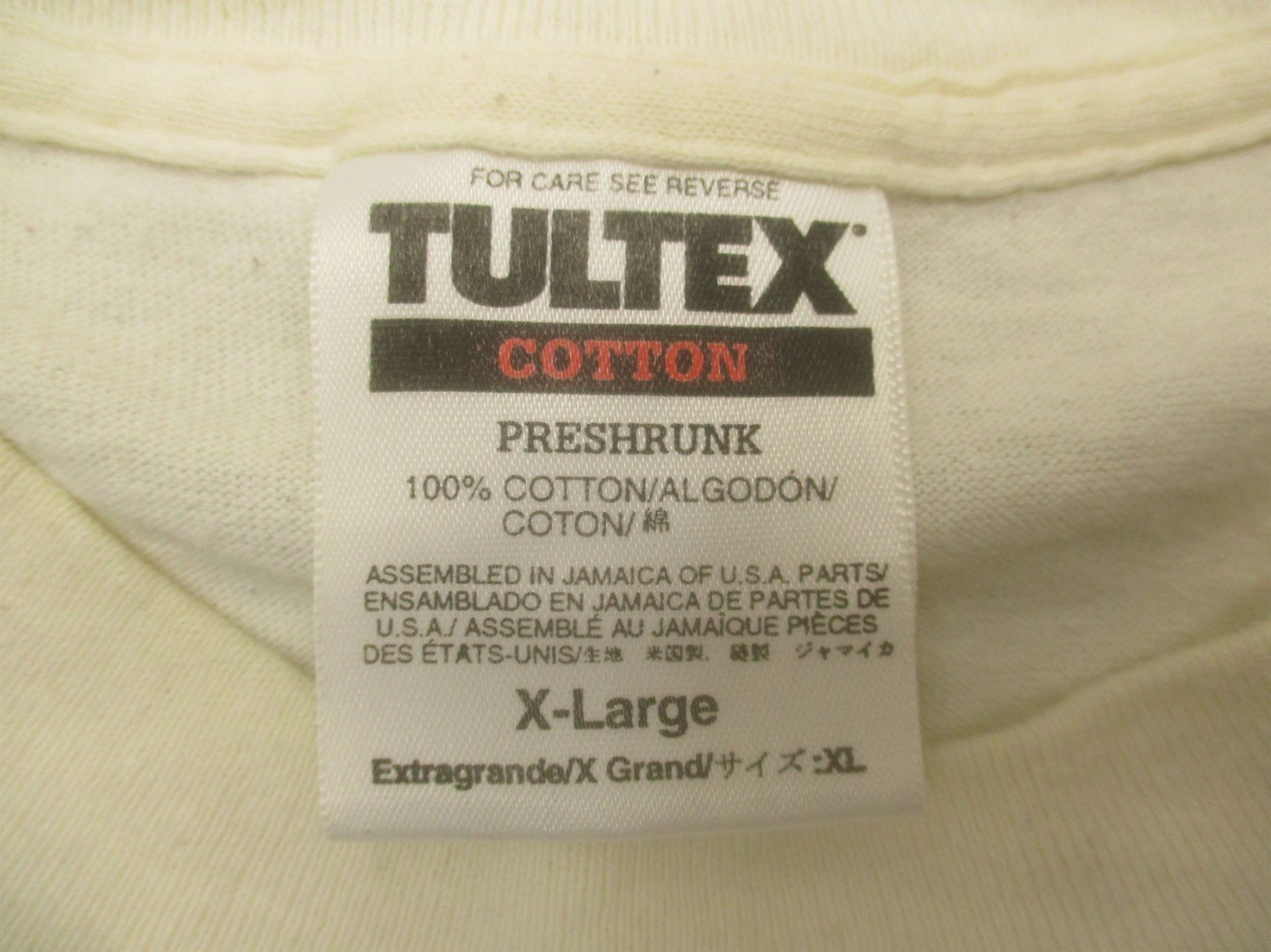 Tultex Size XL Mens VintageWhite Print 100%Cotton Short Sleeve Casual TShirt 803 gallery