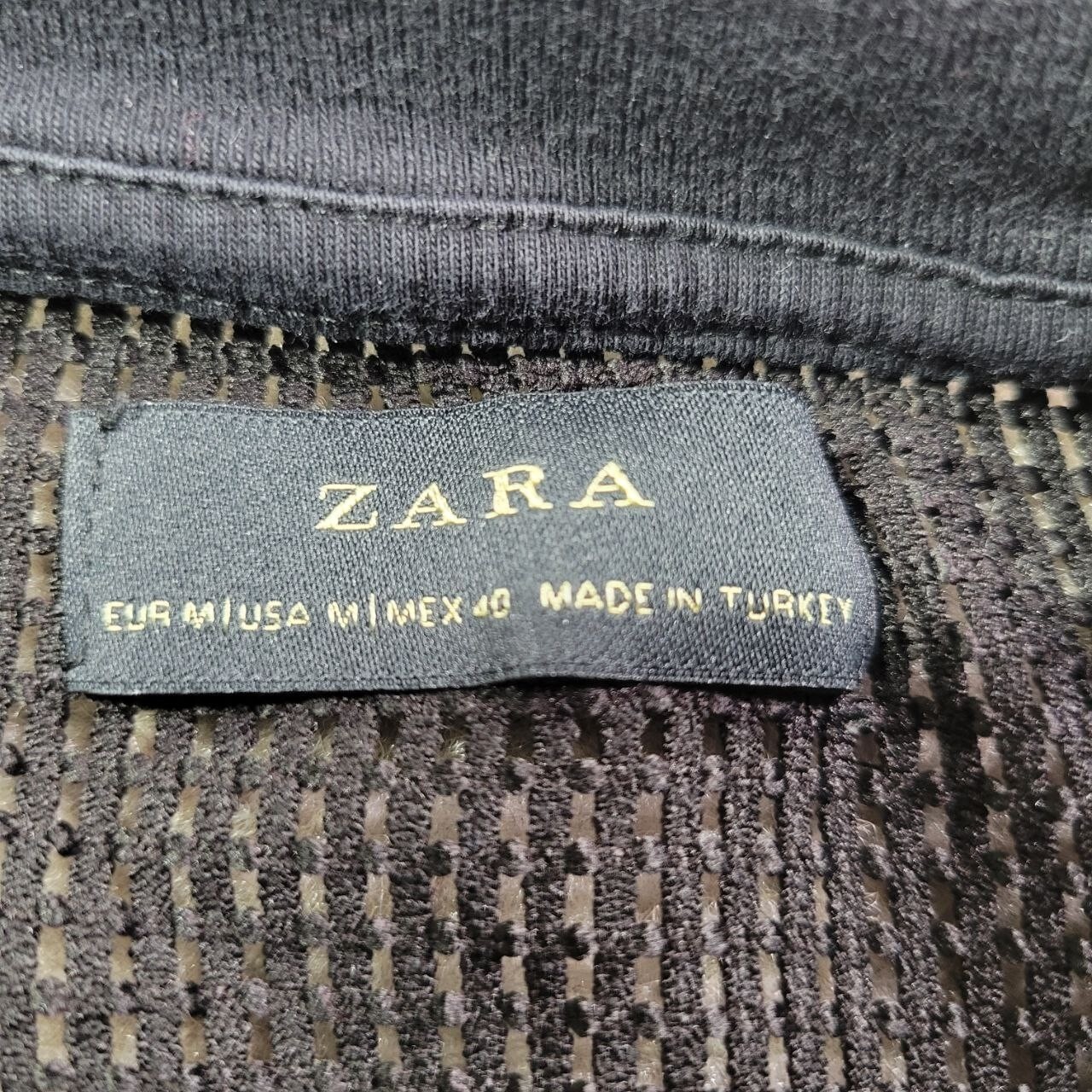 Zara T-Shirt Men's Medium Black Open Knit Short Sleeve Pullover Hipster Y2K gallery