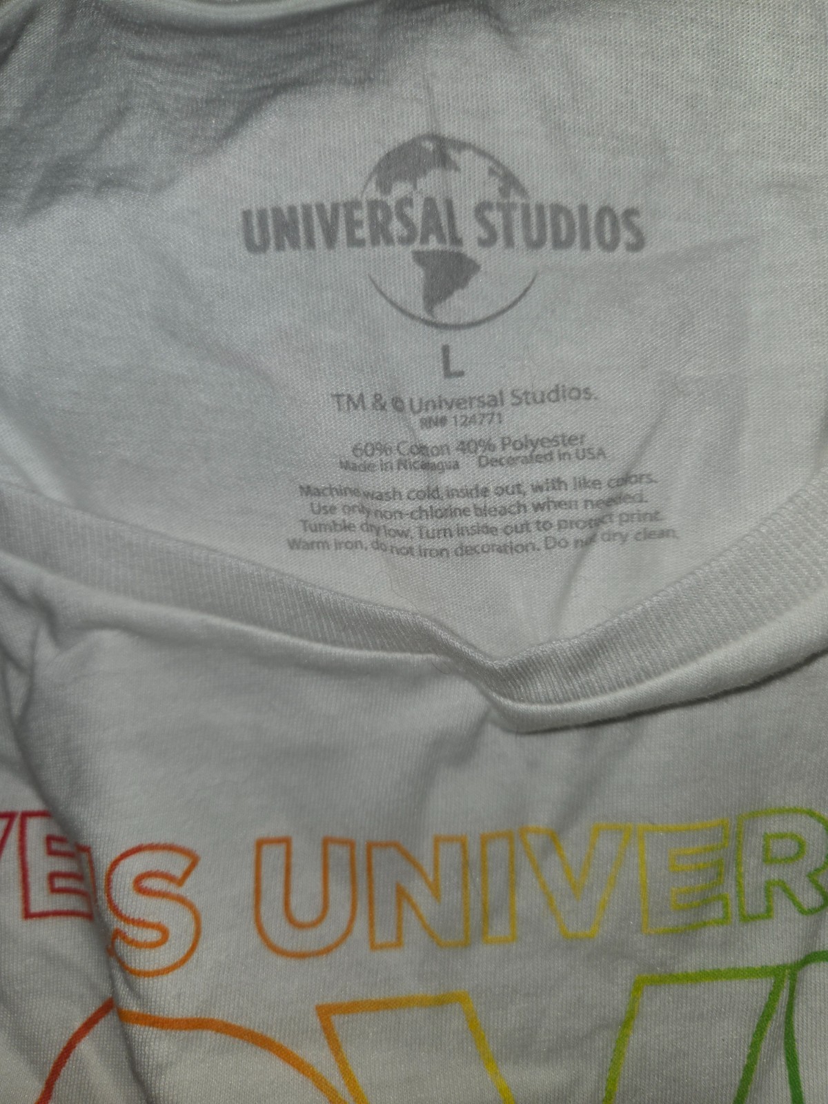 Universal Studios Love Is Universal Rainbow Pride T-Shirt White Large NWT gallery