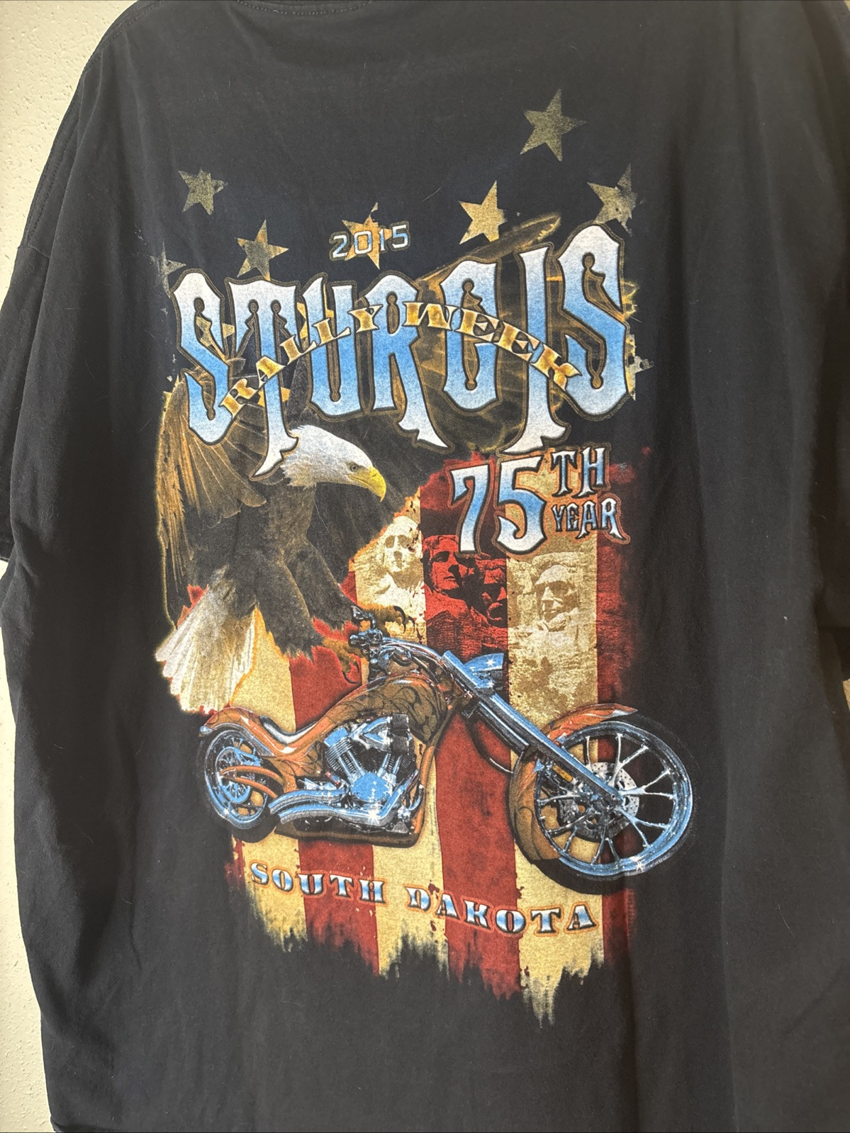 2015 Sturgis Black Hills Rally Motorcycle T-Shirt Mens 2XL 75th Anniversary gallery