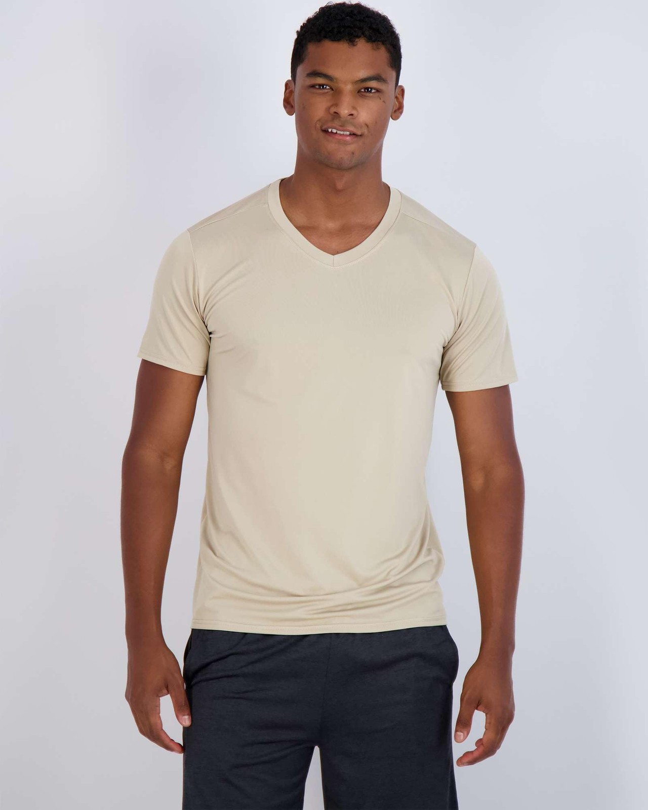 5 Pack: Men’s V-Neck Dry-Fit Moisture Wicking Active Athletic Tech Performanc... gallery