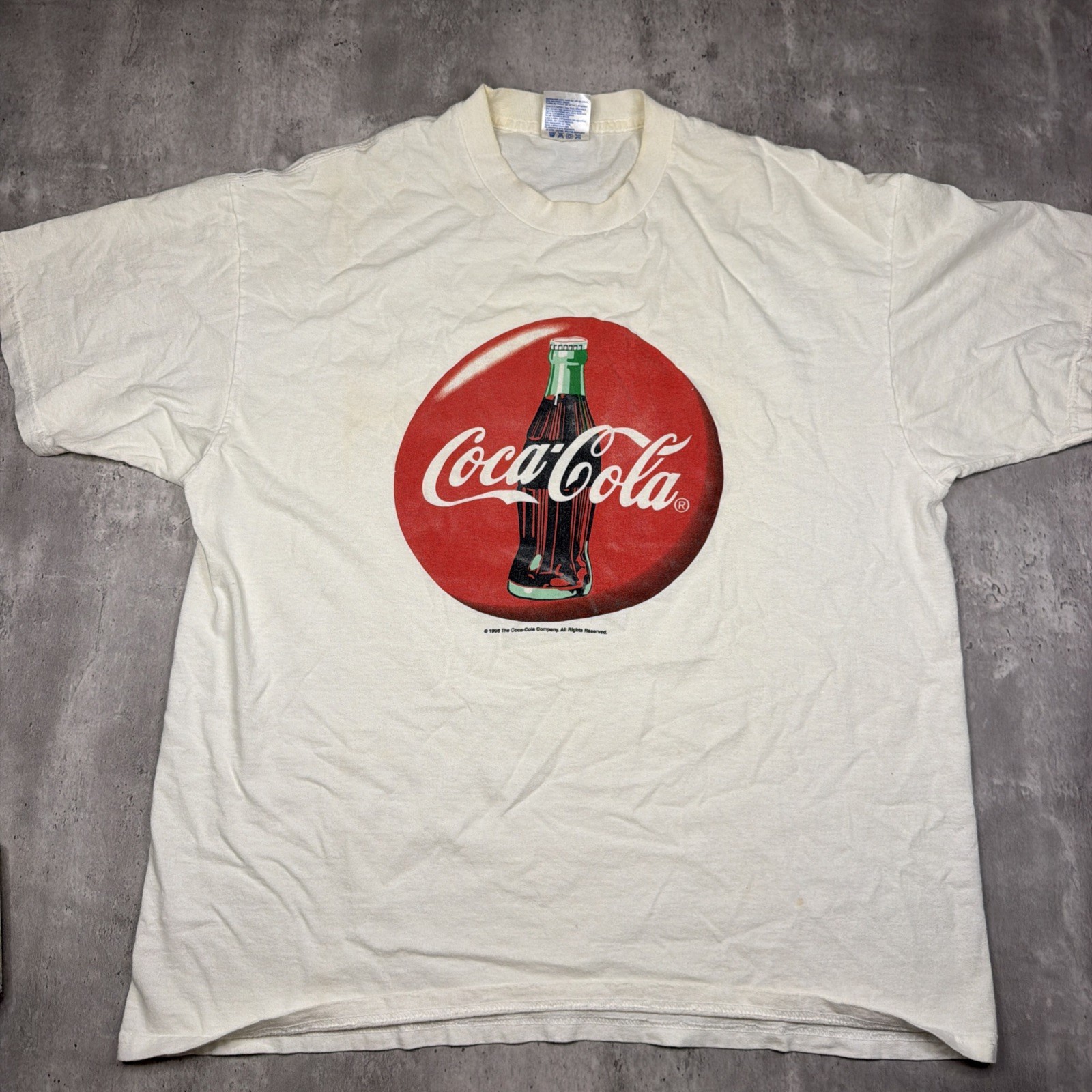 Vintage 1998 Coca-Cola Coke Classic Glass Bottle Logo Promo T-Shirt USA Made XL gallery
