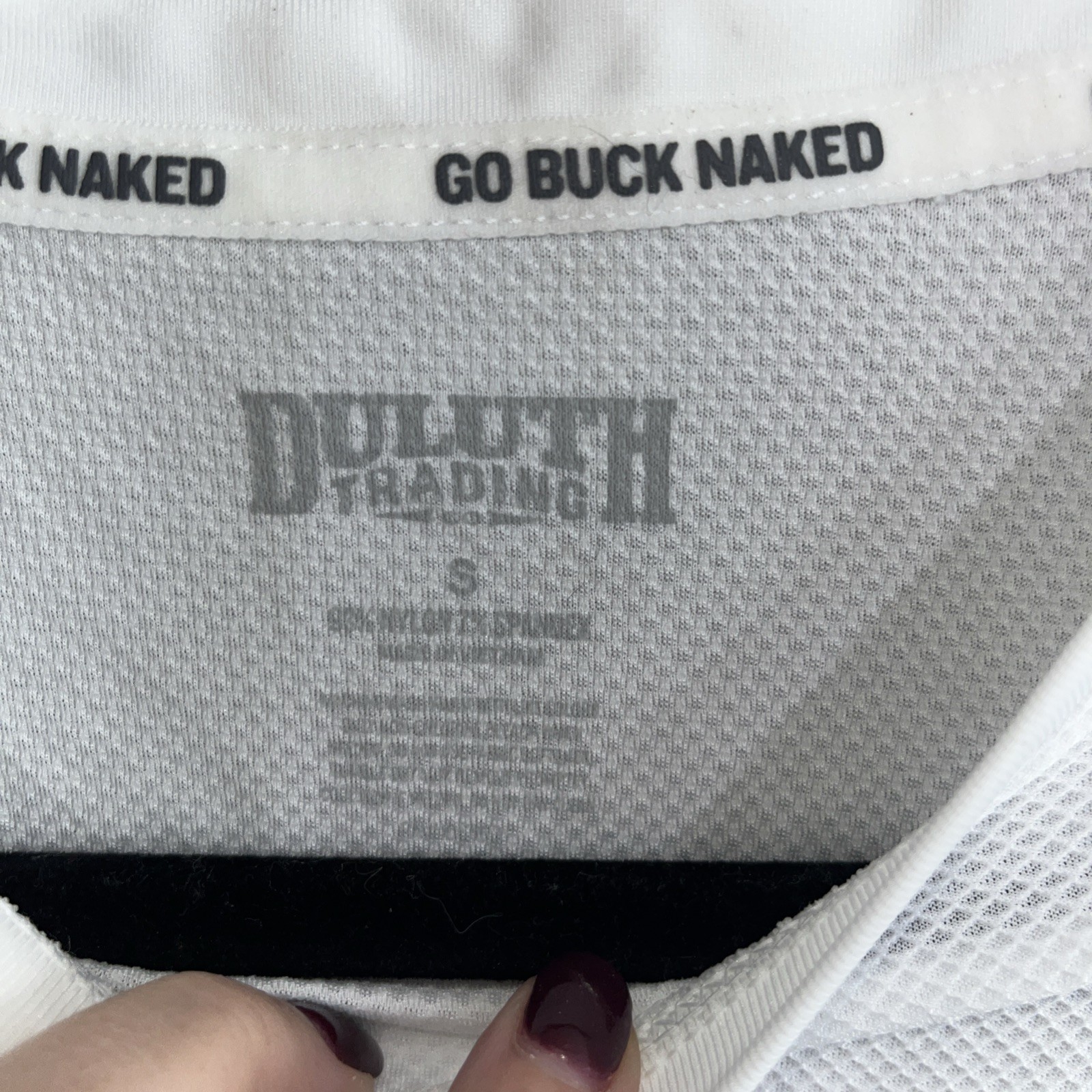 Duluth Trading Co White Go Buck Naked Undershirt Sz Sm Nylon/Spandex gallery