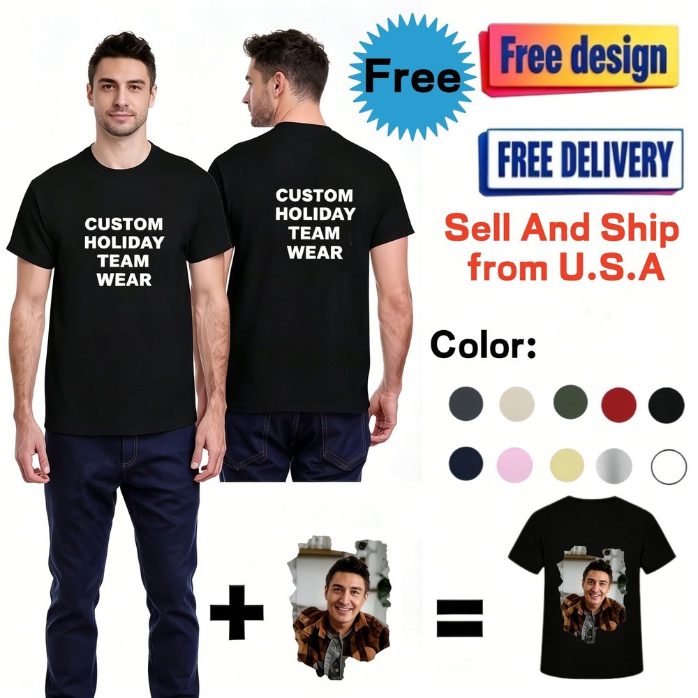 Personalized Custom T-Shirt Print Your Own Photo Logo Customized Cotton Tee