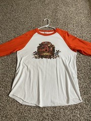 Crossfit Omaha Baseball 3/4 sleeve tshirt Orange white adult XL