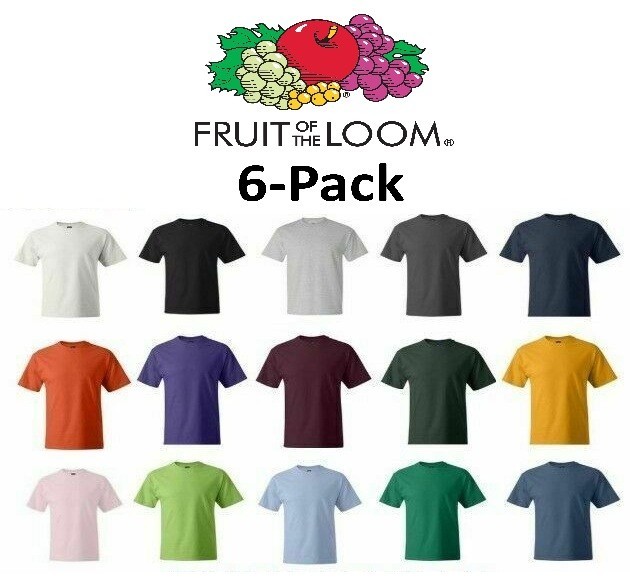 Fruit of the Loom Men's 6 PK Iconic T-Shirts - Assorted Colors Size S to 4XL gallery