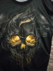 First Class Men’s Skull Gold Print Tee Size 2XL MSRP $55.00 (H12)
