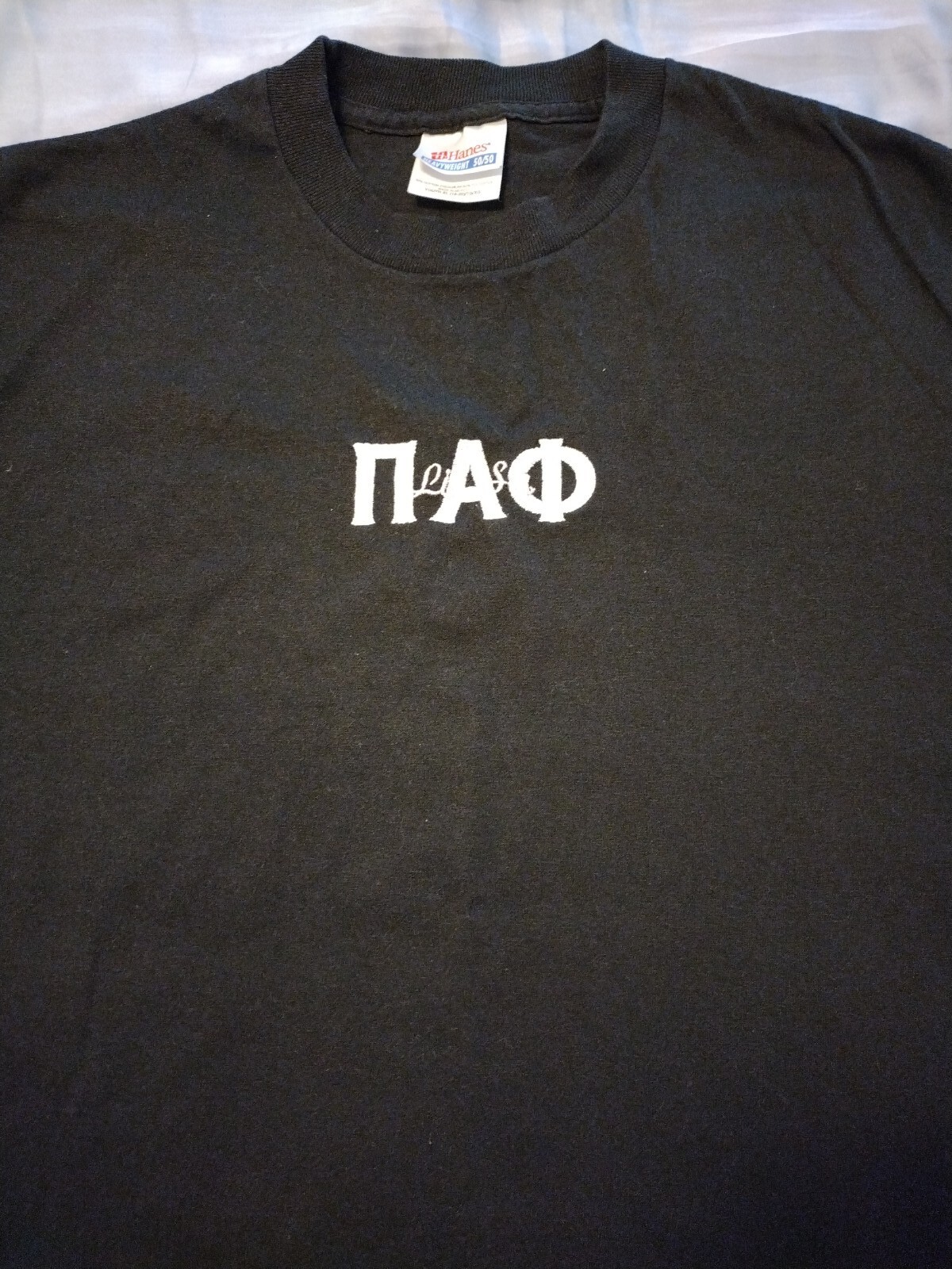 Pi Alpha Thi Lil Sis Sorority Black T-shirt Size Youth XL Pink White Embroidery gallery