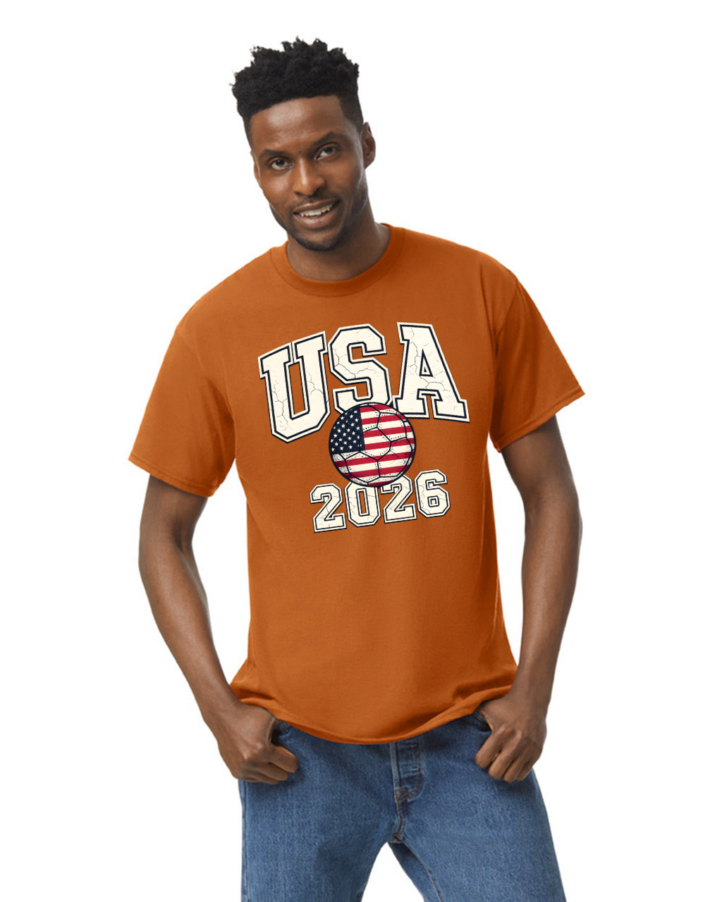 USA Cotton Soccer Fan T-Shirt World Cup 2026 Football Supporter Tee