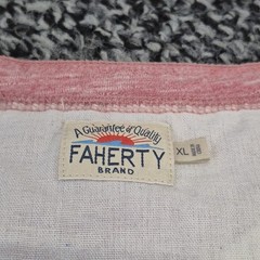 Faherty Brand Men’s Short Sleeve Henley Shirt Red Size XL Heathered XL