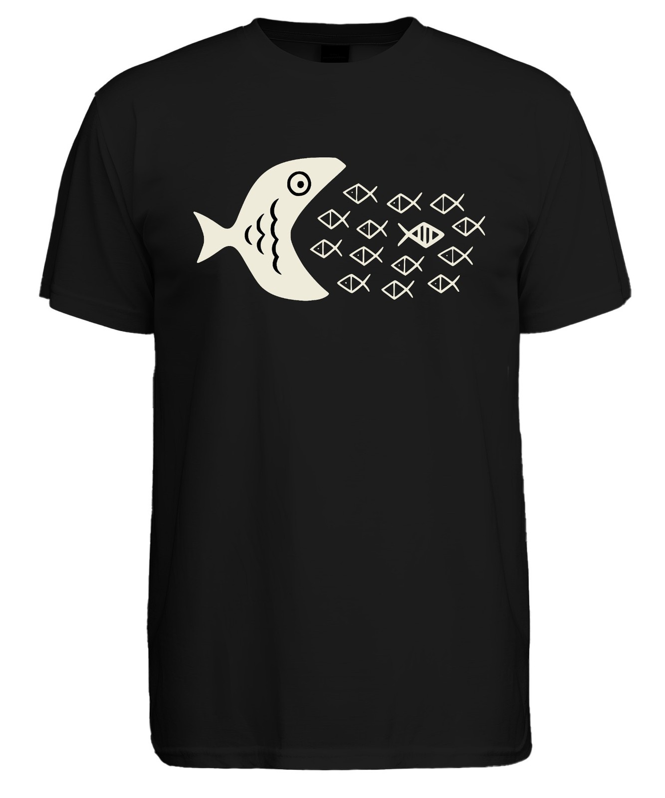 Big Fish Eats Small Fish School of Fish Sea Ocean Maritime Mens T-Shirt gallery