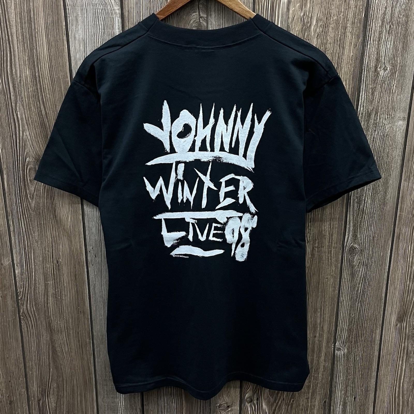 Vintage Johnny Winter Dragon Graphic Band Tee Shirt Black 90s Guitar Mens Large gallery
