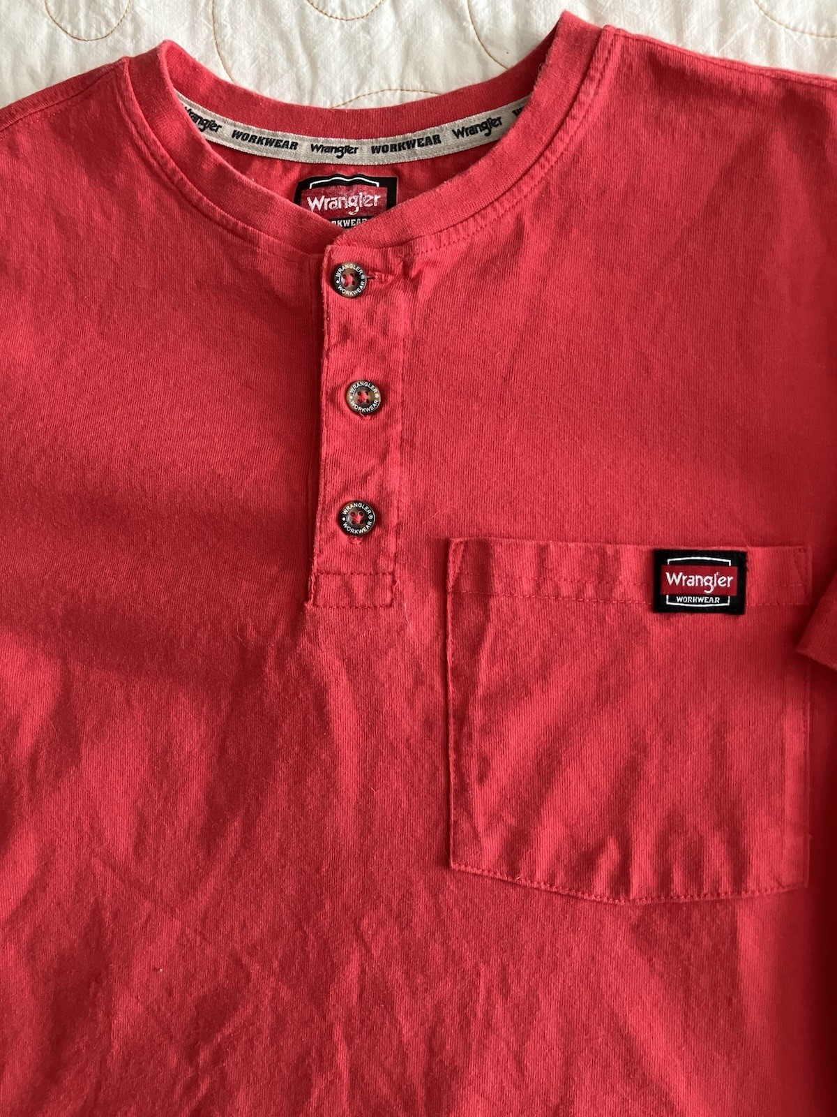 Wrangler Workwear Men's Pocket T-Shirt Size Small S 34-36 Red Tee gallery