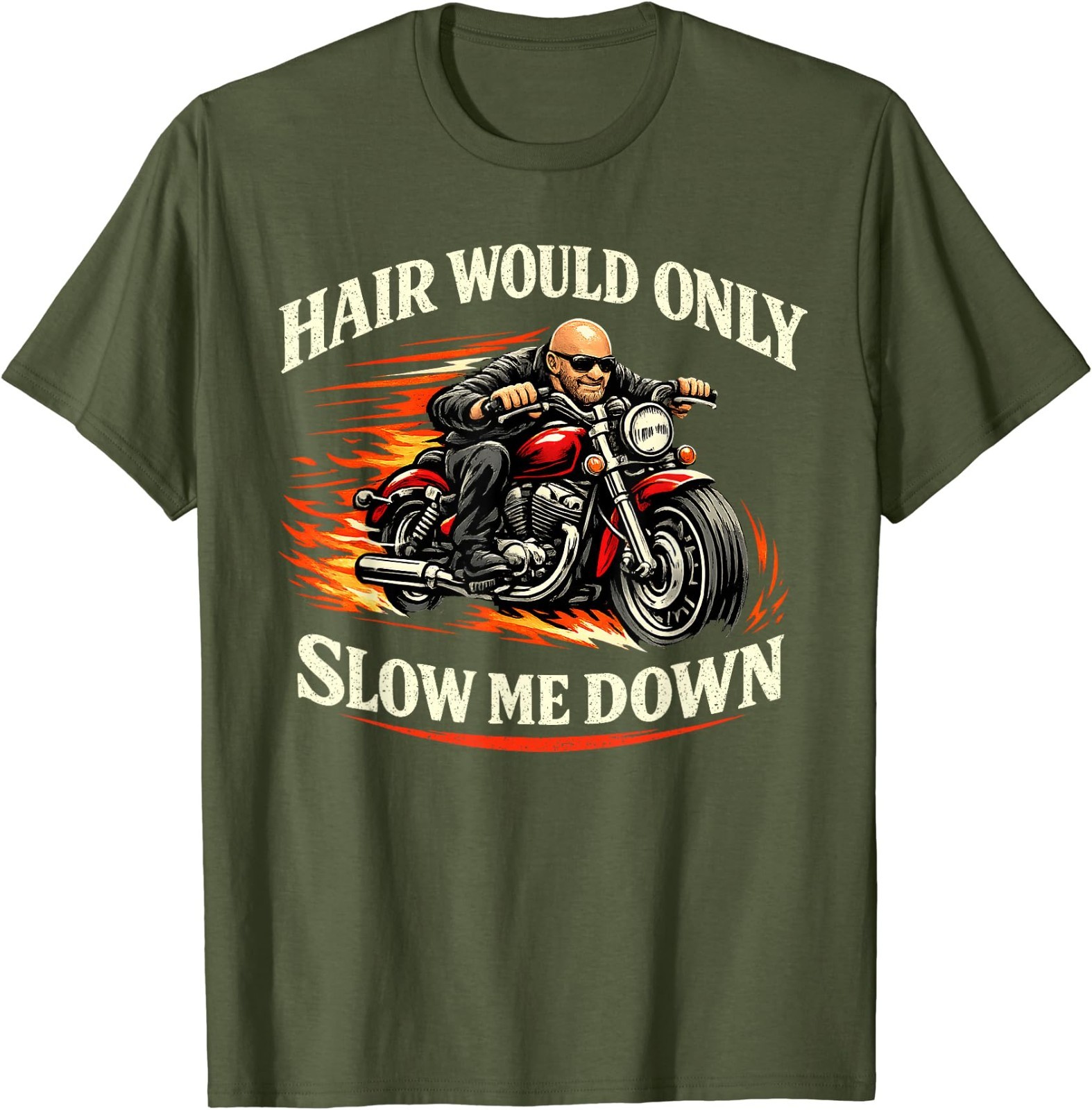 Hair Would Only Slow Me Down Funny Bald Head Humor for Men T-Shirt gallery