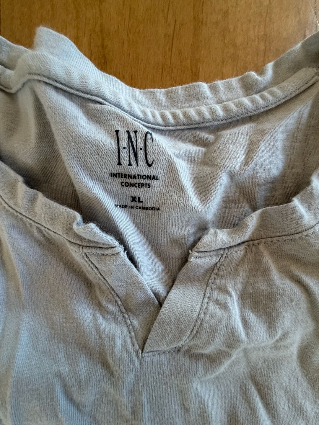 INC Men's Moto Detail Split-Neck T-Shirt, Zipper Pocket XL gallery