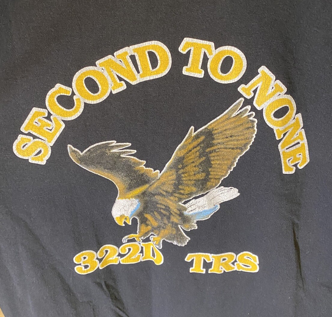 Vintage Air Force Shirt Size L Black Short Sleeve 322nd Training Second To None
