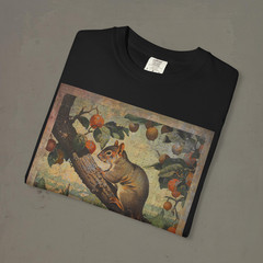 SQUIRREL Fruit Tree T-Shirt, Pet Rodent Orange Snack Tee, Vintage Squirrel Shirt