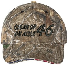 Cleanup on Aisle 46 Embroidered Camo Structured Adjustable One Size Fits All Hat