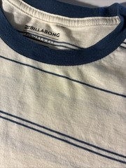 ✅NWT Billabong Men’s Ivory/Navy Stripes T-Shirt Sz Large Short Sleeve Tee