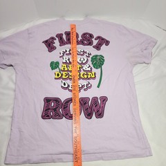 FIRST ROW Art & Design Department Lavender Embroidered / Graphic T-shirt Sz LG