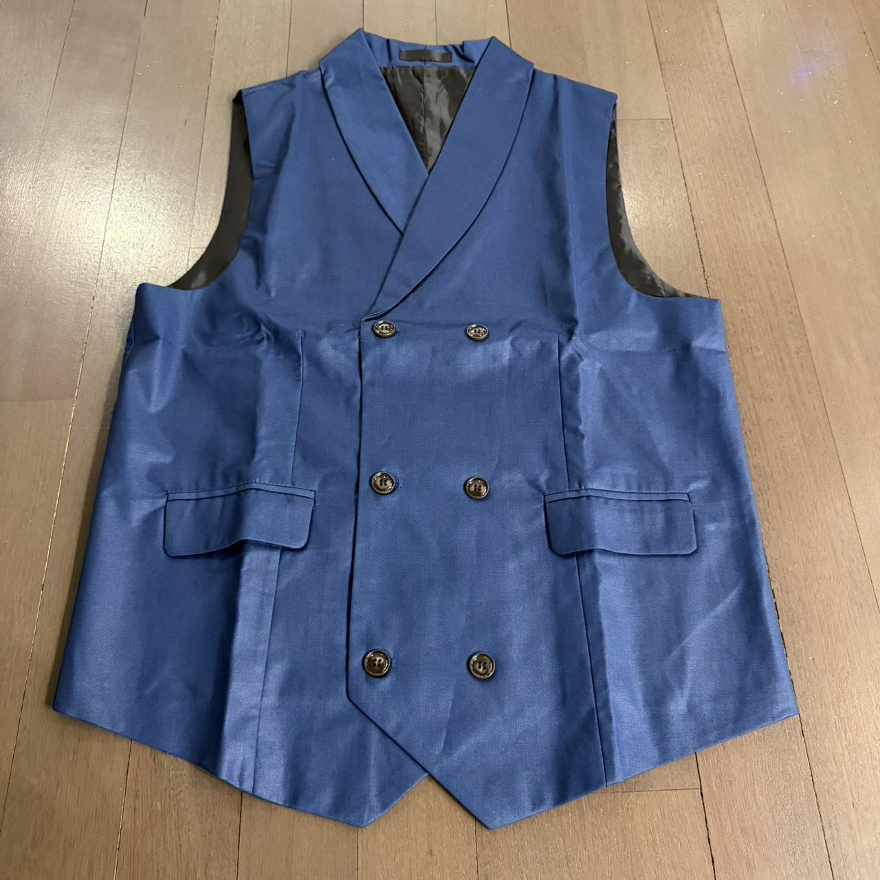 Men's Black double breasted Vest Size M gallery