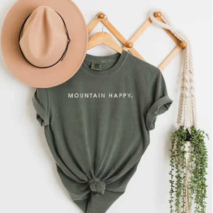Comfort Colors Short Sleeve T Shirt Mountain Happy Graphic T Shirt