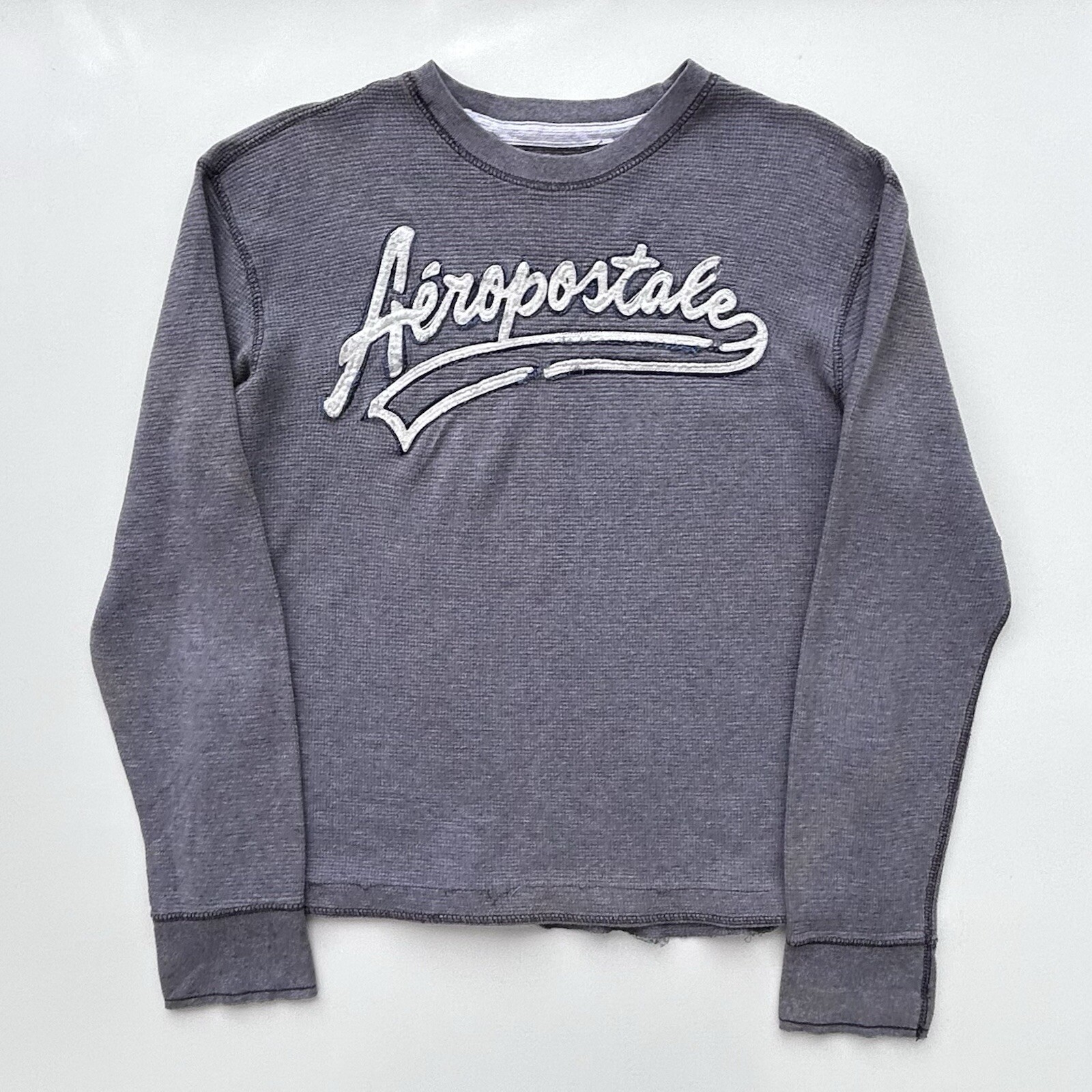 Vintage Y2K Aeropostale Thermal Waffle Knit Embroidered Logo Size Men’s Large