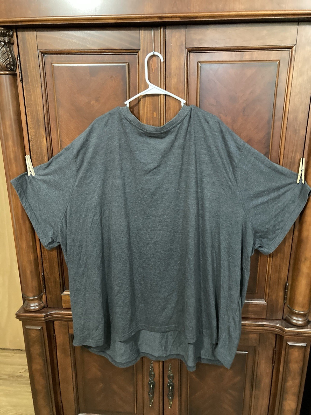 men's 7xl big Kingsize crewneck s sleeve pocket tee shirt Heather Charcoal Grey gallery